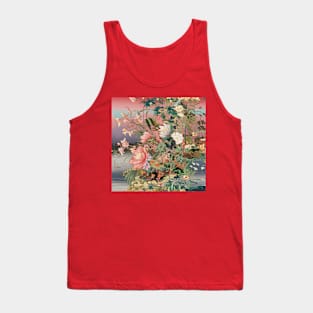 Modern Japanese Flower Kimono Pattern Tank Top